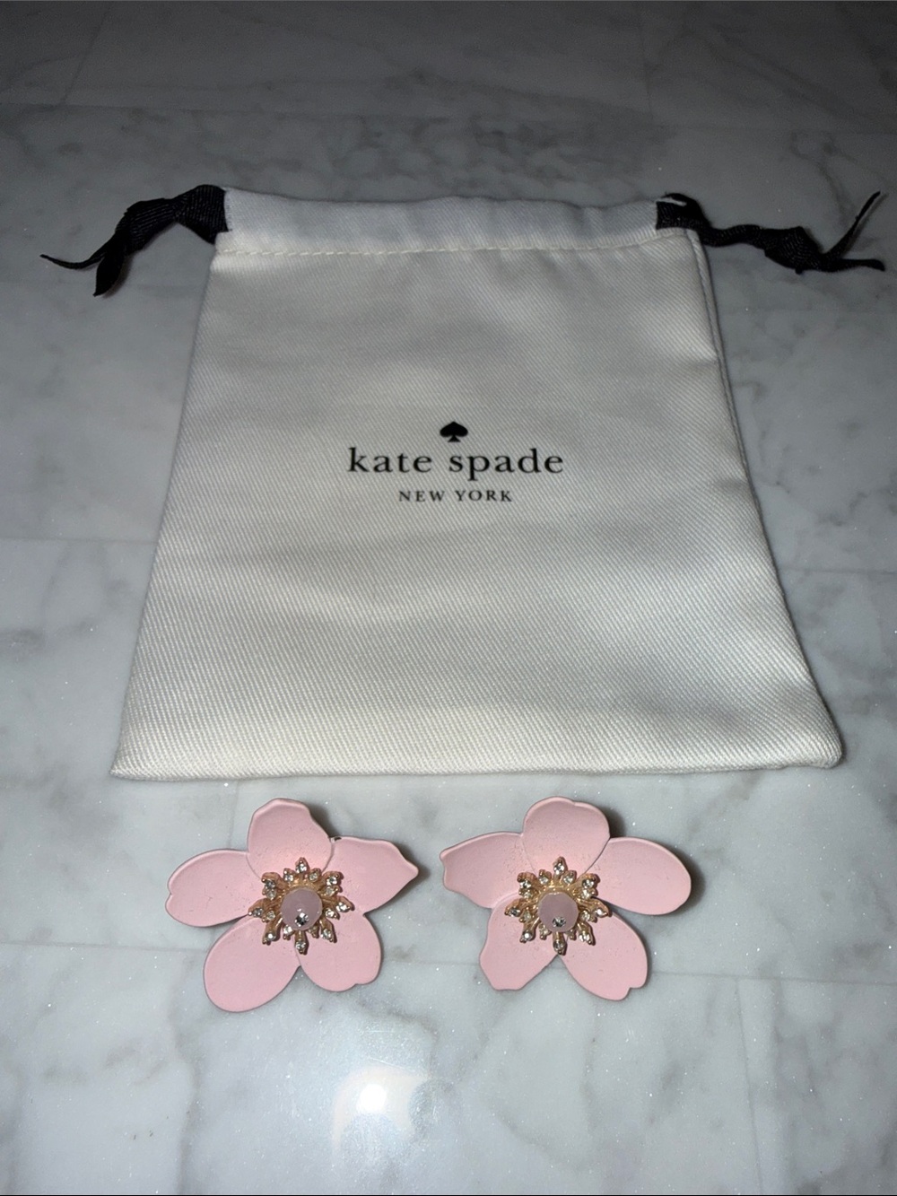 Kate Spade jeweled pink flower earrings